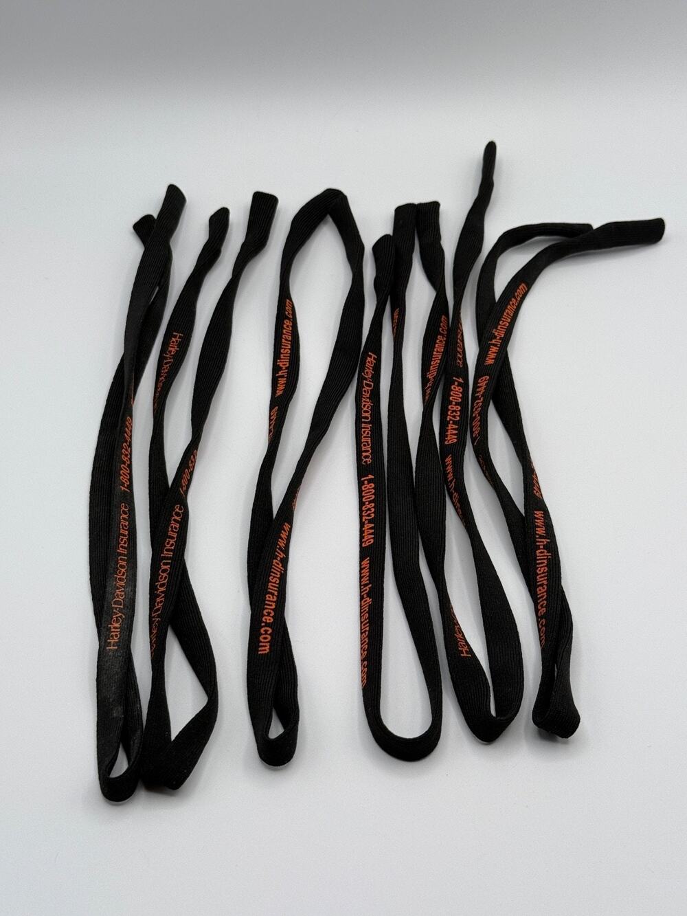 Lot of 6 Harley-Davidson Insurance Black Sunglasses Retainer Straps NOS